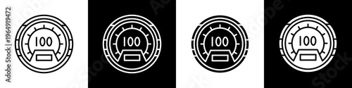 Speedometer black and white icon design concept	
