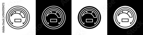 Speedometer black and white icon design concept	