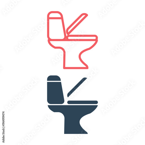 Toilet icons set, toilet bowl logo vector illustration.