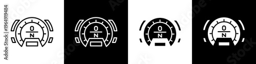 Speedometer black and white icon design concept	
