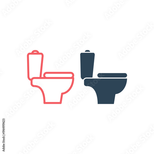 Toilet icons set, toilet bowl logo vector illustration.