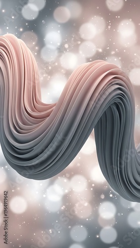 Elegant Swirl Design with Pastel Hues and Shimmering Bokeh Background