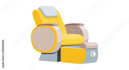Comfortable Yellow Massage Chair with Foot Rest