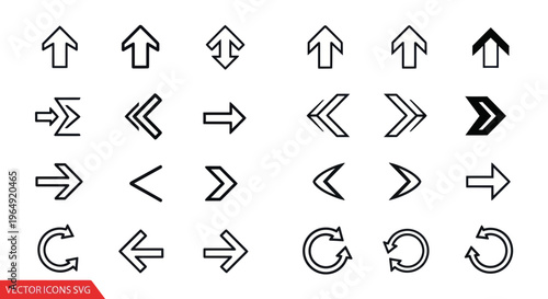 Collection of Arrow Icons - Directional Navigation Symbols