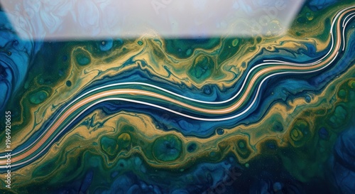 Abstract Fluid Art with Swirling Colors and Textures