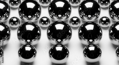 Array of Reflective Chrome Spheres