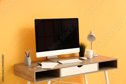 Modern workplace with compu...