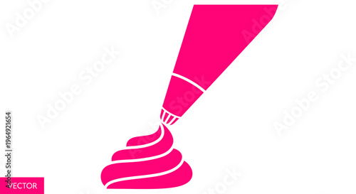 Pink Piping Bag Decorating Icing Swirl