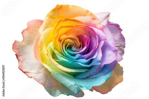 Colorful rainbow rose flower blossom plant.
