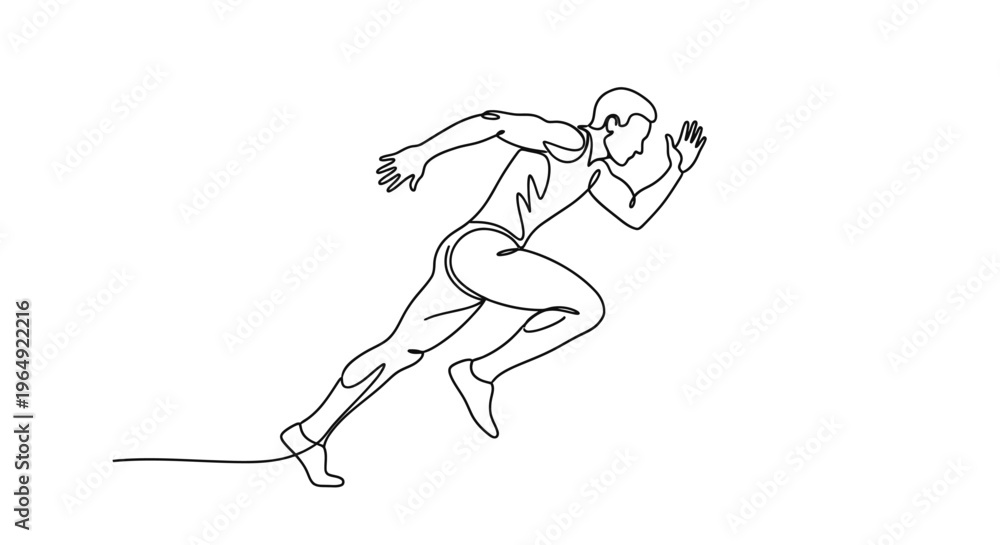 Fototapeta premium Dynamic illustration of a human figure in a sprinting pose emphasizing motion and athletic agility