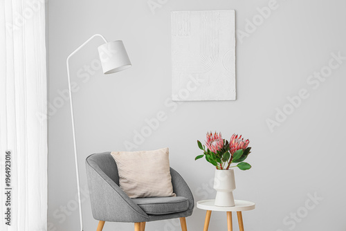 Armchair, lamp and coffee t...