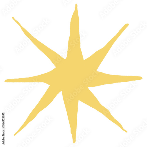 yellow star on transparent background