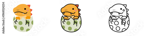 かわいい恐竜の赤ちゃんのイラスト