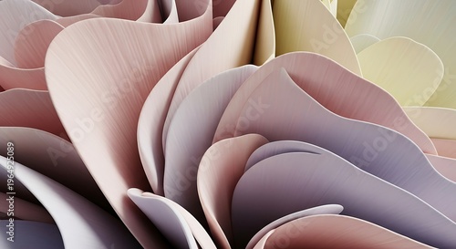 Pastel Palette Textured Petals Forming an Elegant Floral Abstraction