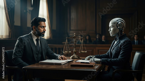 Ethical ai algorithmic bias tension in formal courtroom scene