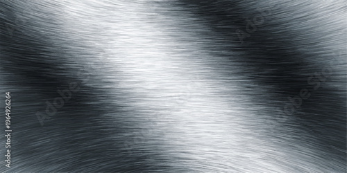 Industrial brushed metal texture background featuring a polished silver stainless steel plate with a shiny grey metallic pattern and reflective aluminum surface for a sleek material backdrop
