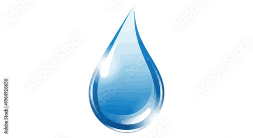 Crystal Clear Water Drop Splash Isolated on White Background