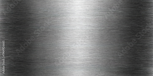 A seamless brushed stainless steel metal plate texture with a shiny industrial silver surface and polished grey aluminum pattern reflecting a textured metallic titanium material wallpaper