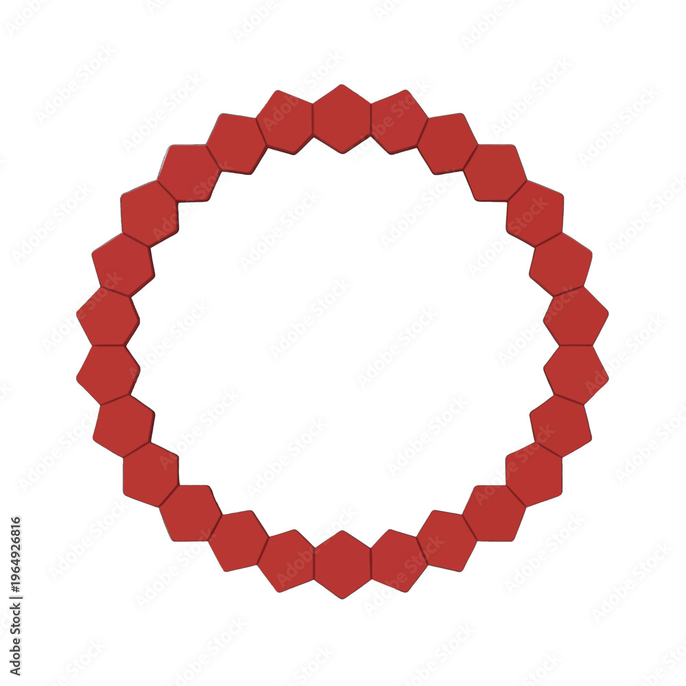 Obraz premium Red Hexagon Ring Icon Vector, Modern Minimalist Shape for UI and Graphic Design