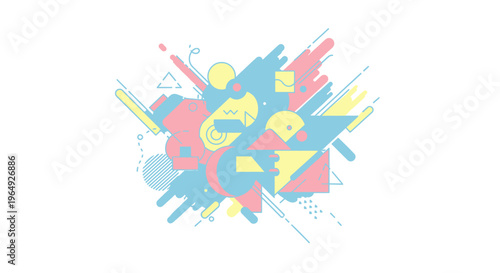 Colorful abstract art brush strokes.