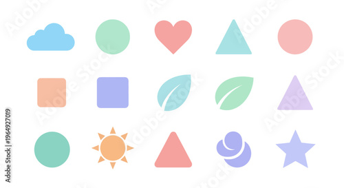 Collection of various geometric shapes icons.