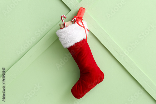 Christmas sock hanging with...
