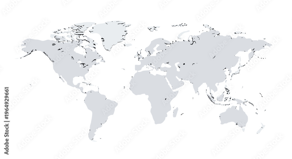 Fototapeta premium Stylized world map with dots and lines representing global connections and data