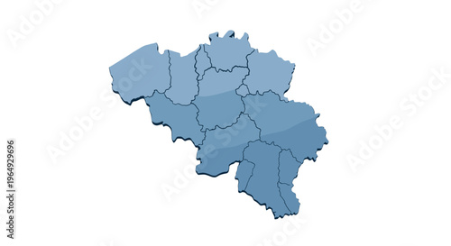 Outline map of belgium divided into regions administrative divisions european