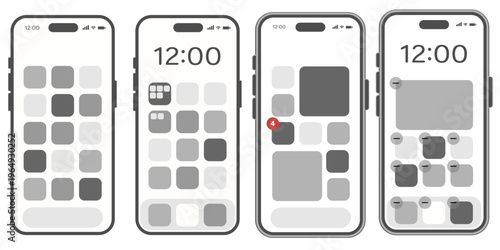 Generic Smartphone Home Screen UI and App Icon