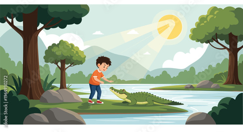 Happy young girl with pigtails and a backpack jumps for joy with her arms wide open against a dark blue solid background.