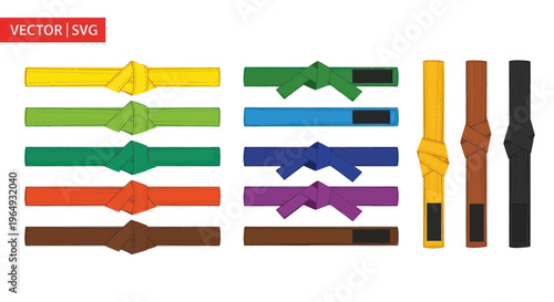 Martial Arts Belts Collection: Ranking System for Karate, Judo, Jiu-Jitsu, Taekwondo