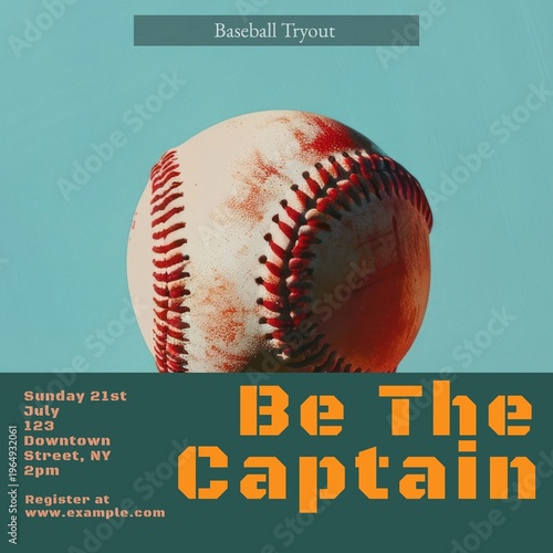 Baseball tryout Instagram post template