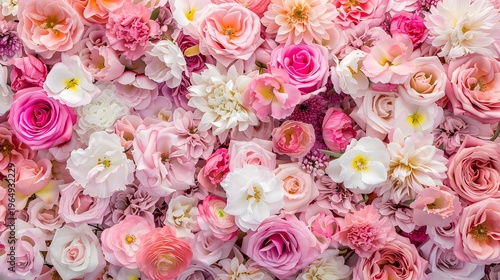 romantic pink floral garden featuring