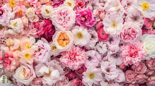 romantic pink floral garden featuring