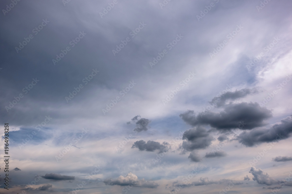Obraz premium Dark sky with stormy clouds. Dramatic sky rain,Dark clouds before a thunder-storm,clouds before rain