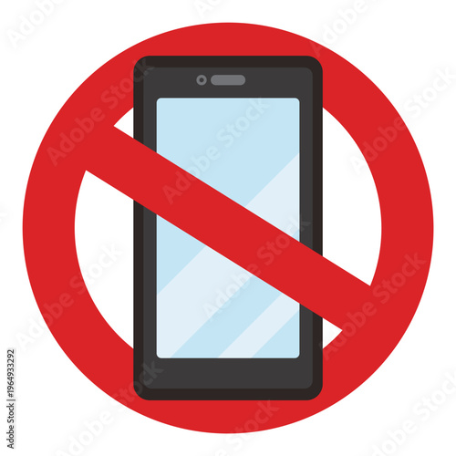 スマホ禁止マーク／No Smartphone Symbol