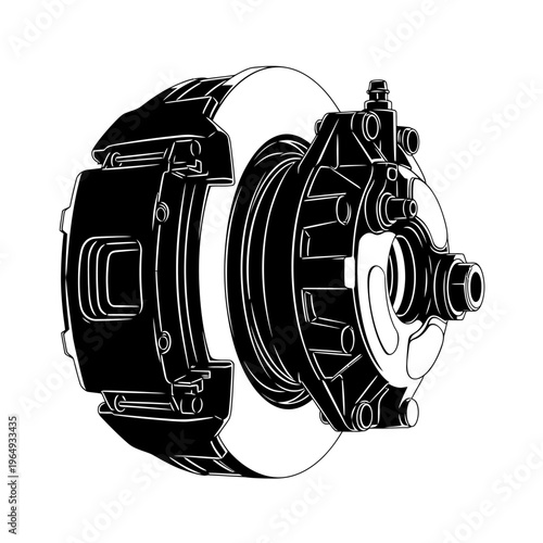 Silhouette of an Industrial Brake Caliper for Wind Turbine Rotor Safety and Control
