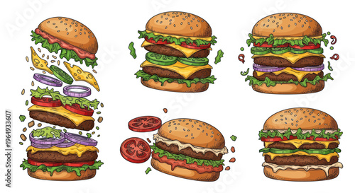 Deconstructed and Assembled Gourmet Burgers Collection