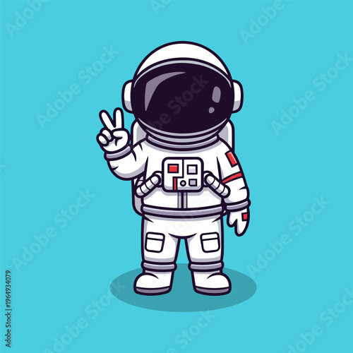 Astronaut giving a peace sign