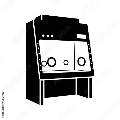 Silhouette of a Glovebox Workstation Chamber for Sealed Laboratory Research