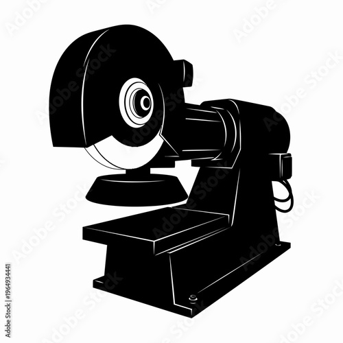 Silhouette of a Metallurgical Polishing Rotating Disc Machine for Sample Prep