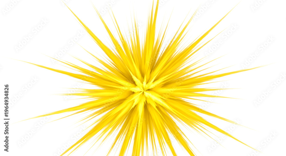 Fototapeta premium Vibrant yellow explosion isolated on transparent background