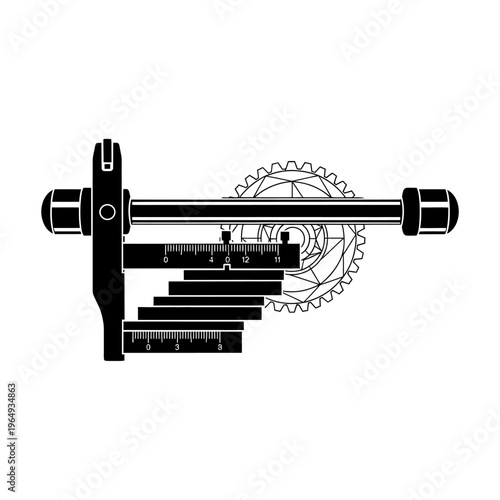 Sine Bar Angular Measurement Geometry Tool Black Vector Silhouette for Machining