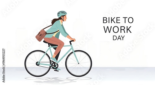 Woman cycles to work safely
