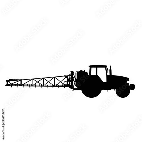 Tractor-Mounted Boom Sprayer Silhouette: Folding Arm Nozzle Set for Agricultural Efficiency and Farming Innovation
