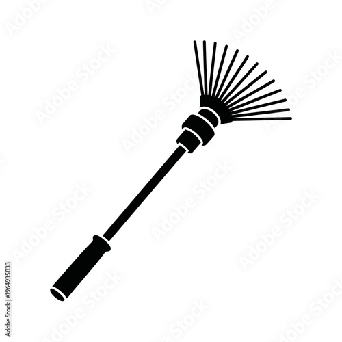 Olive Harvesting Shaker Tool Silhouette: Handheld Vibrating Rake for Efficient Farming and Agricultural Yield