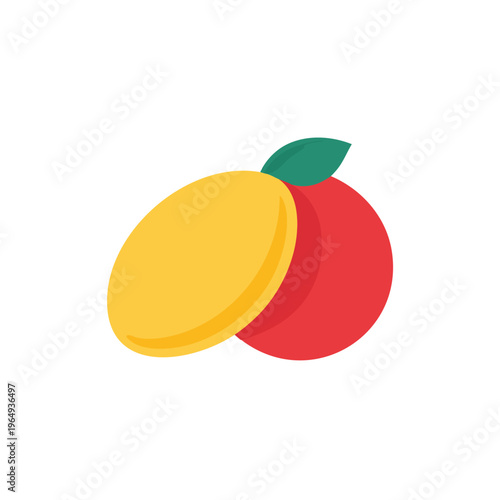 Peach and peach slice overlapping close up.