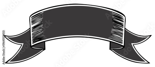Elegant banner ribbon element for titles, messages, or celebratory greetings