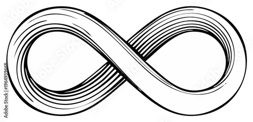 Infinity symbol illustration, timeless concept of limitless, endless, eternal