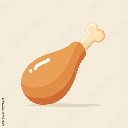 A delightful illustration of a crispy, golden-fried chicken drumstick, symbolizing a savory meal, quick snack, or delicious fast-food concept for various culinary projects